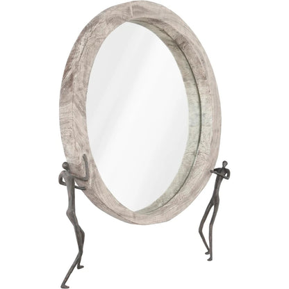 Atlas Mirror by Phillips Collection in gray. Made from wood, chamcha in a eclectic & global style.