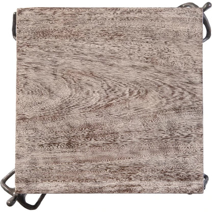 Atlas Side Table Chamcha Wood, Gray Stone by Phillips Collection in gray, black and gray. Made from wood, chamcha in a eclectic & global style.