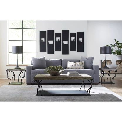 Atlas Side Table Chamcha Wood, Gray Stone by Phillips Collection in gray, black and gray. Made from wood, chamcha in a eclectic & global style.