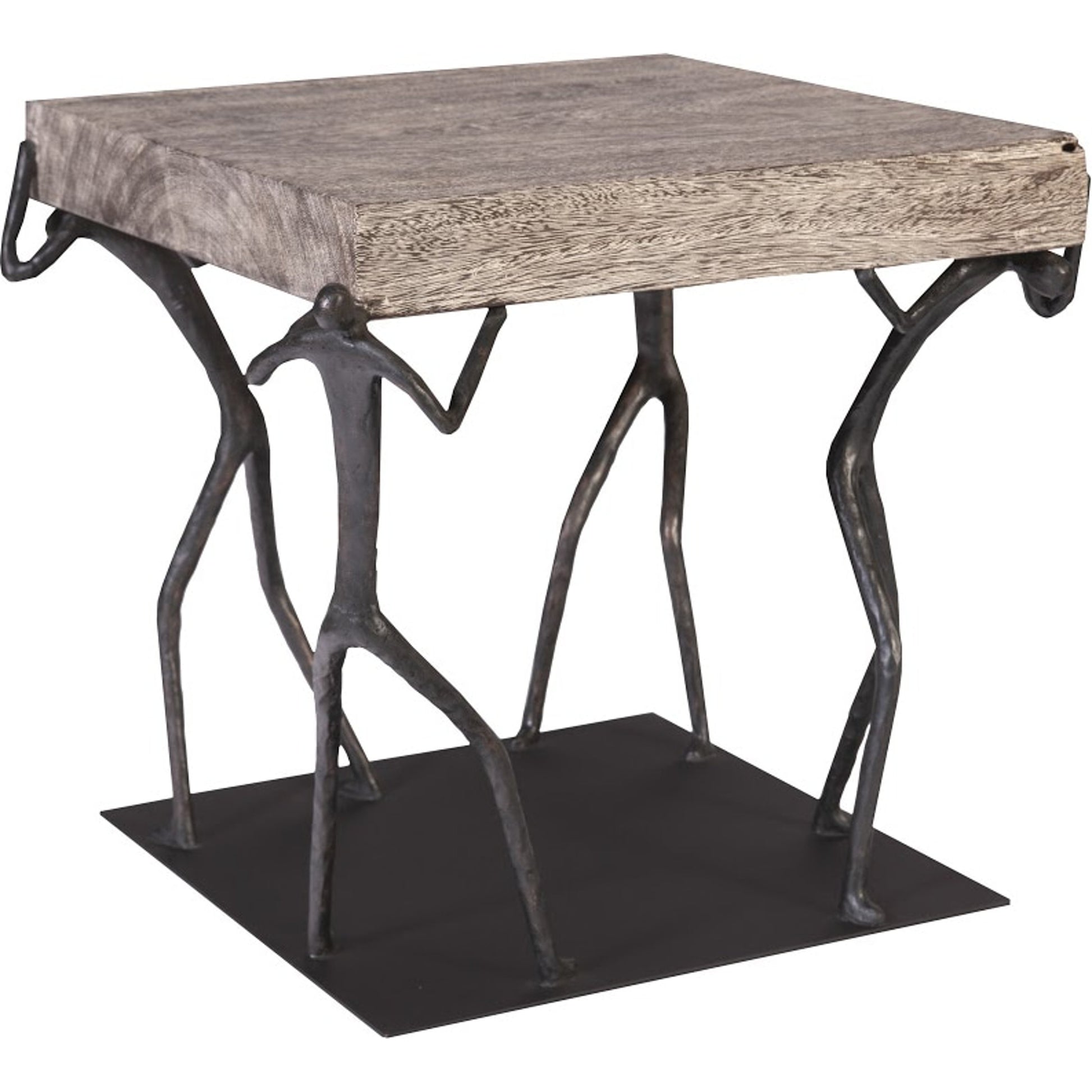 Atlas Side Table Chamcha Wood, Gray Stone by Phillips Collection in gray, black and gray. Made from wood, chamcha in a eclectic & global style.