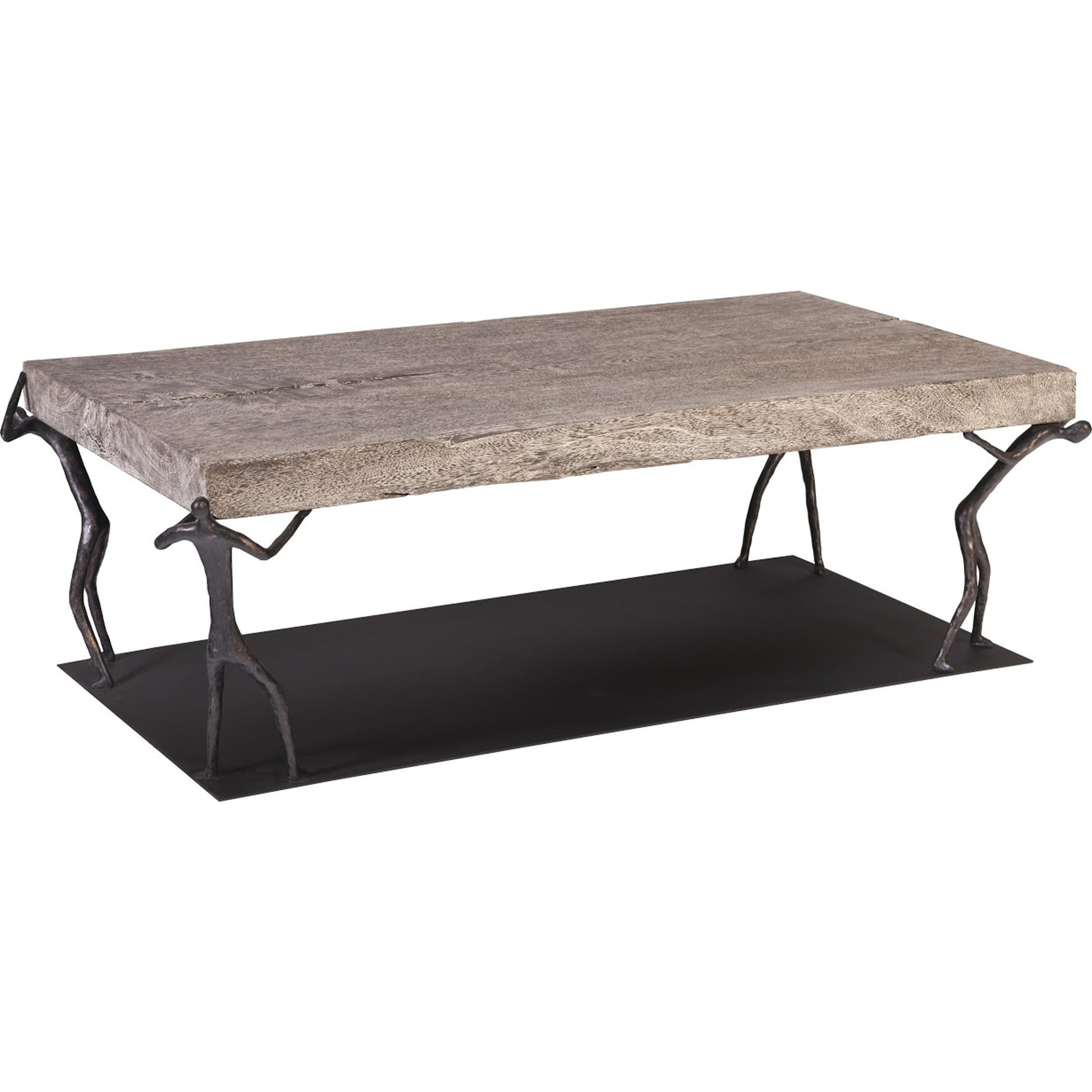 Atlas Coffee Table by Phillips Collection in gray stone. Made from wood, chamcha in a eclectic & global style.