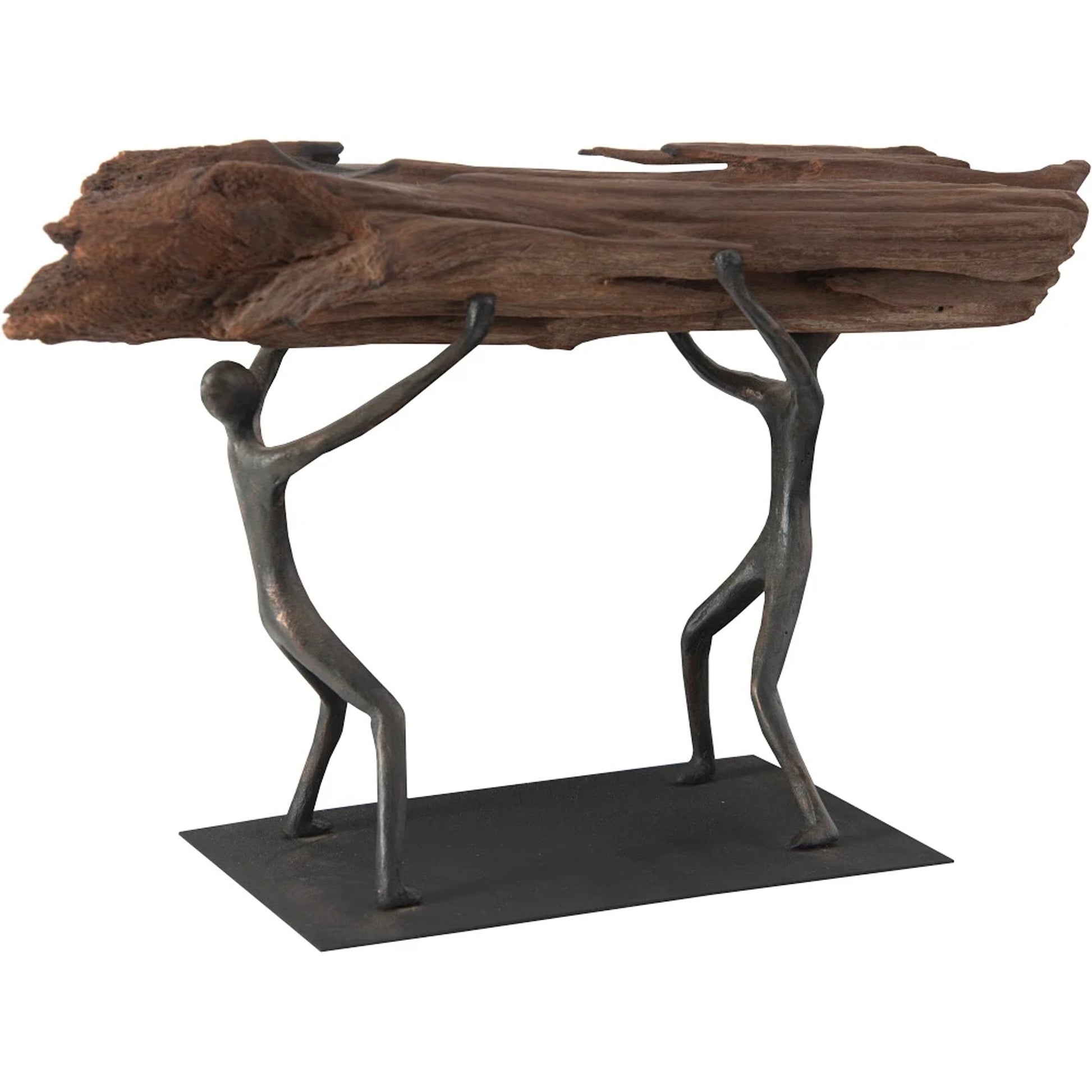 Atlas Lifting Wood Sculpture by Phillips Collection in black, brown and brown, black. Made from wood, metal in a eclectic & global style.