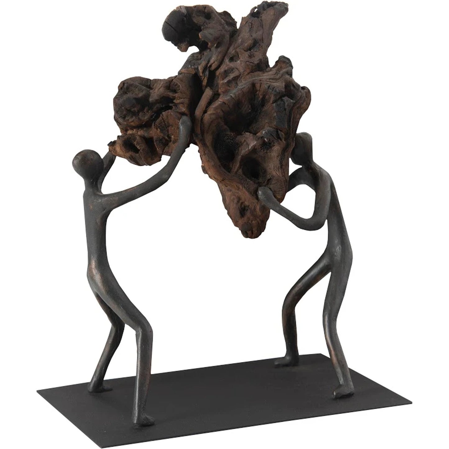 003 SI-1790218 | Additional Silo | Atlas Balancing Wood Sculpture by Phillips Collection in black, brown and brown, black. Made from wood, metal in a eclectic & global style.