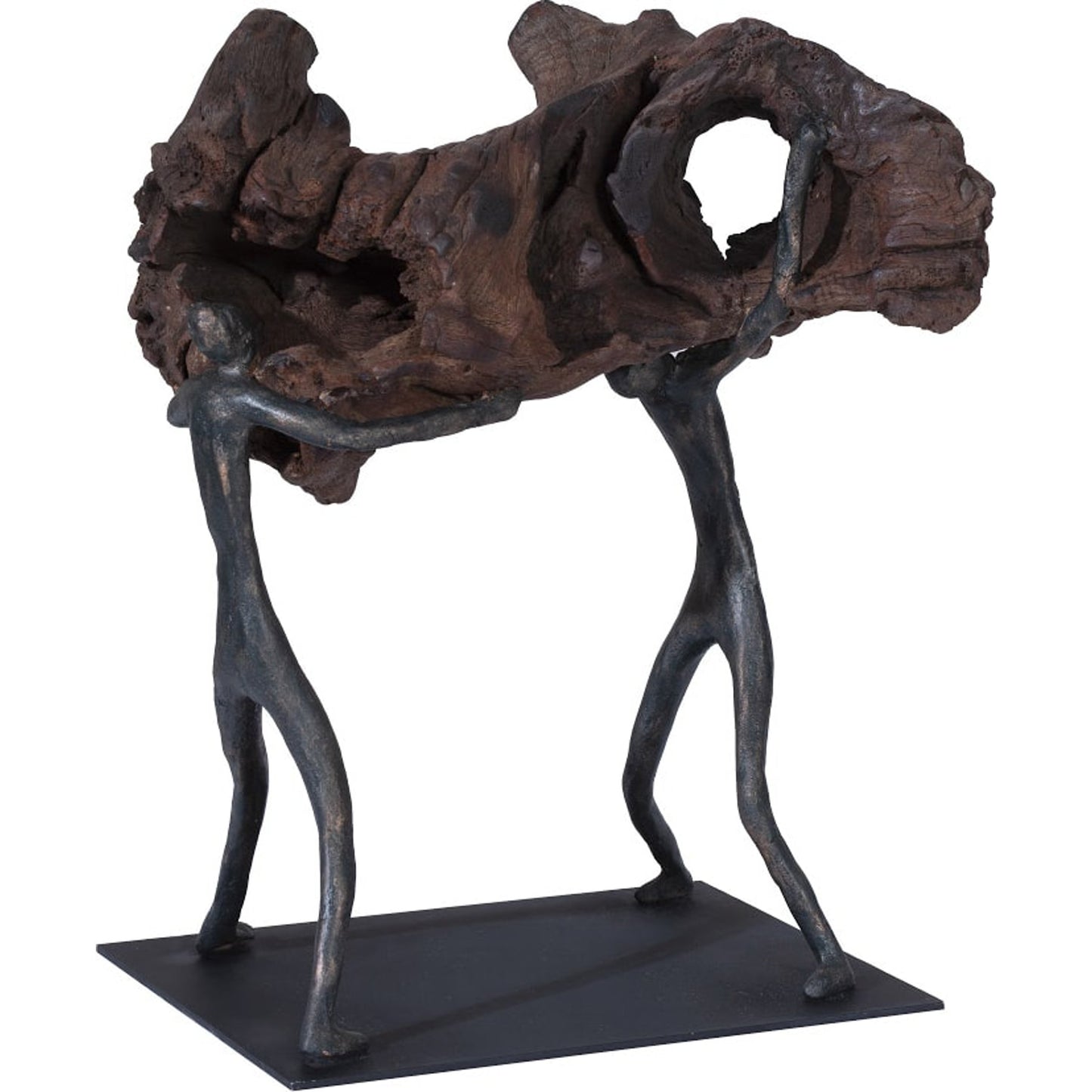 001 SI-1790218 | Primary Silo | Atlas Balancing Wood Sculpture by Phillips Collection in black, brown and brown, black. Made from wood, metal in a eclectic & global style.