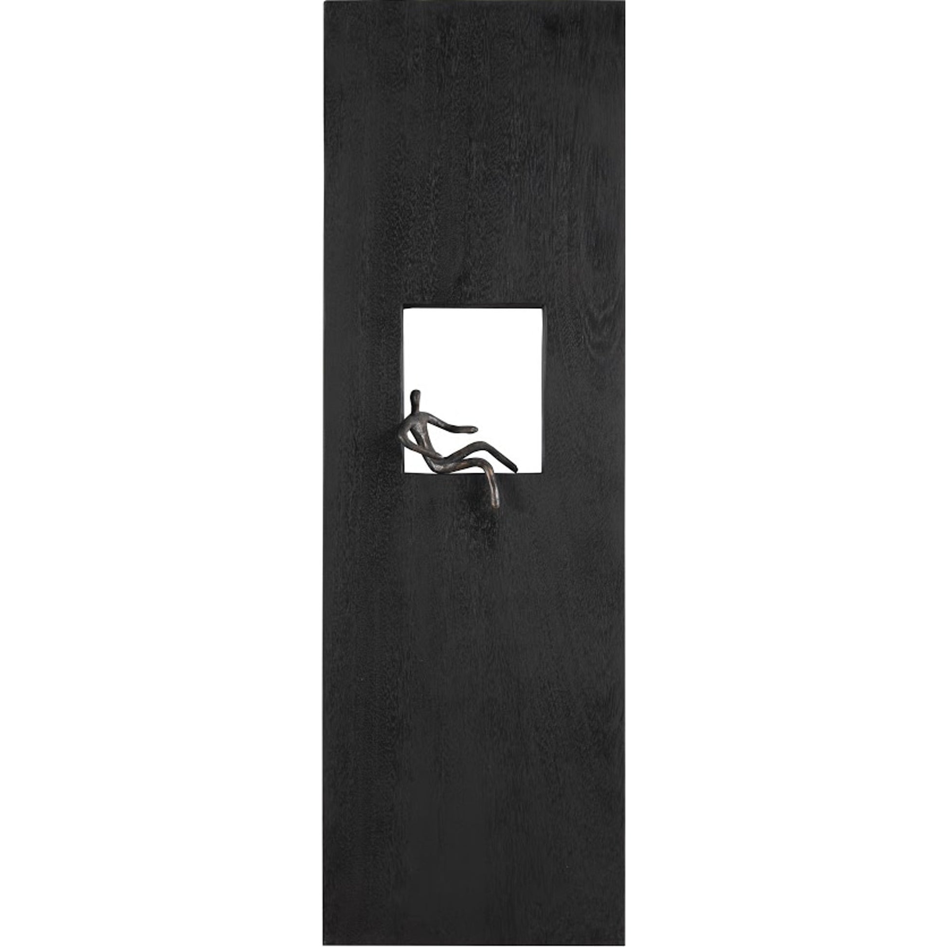 Atlas Lounging Figure Wall Decor by Phillips Collection in black. Made from wood, metal in a eclectic & global style.