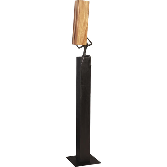 Atlas Lifting Sculpture by Phillips Collection in brown, black. Made from wood, metal in a eclectic & global style.