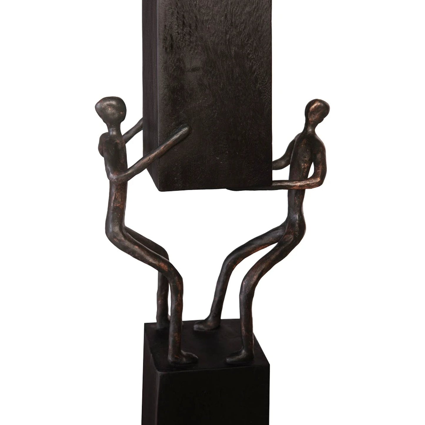 002 SR-939346 | Closeup | Atlas Balancing Sculpture by Phillips Collection in black. Made from wood, metal in a eclectic & global style.