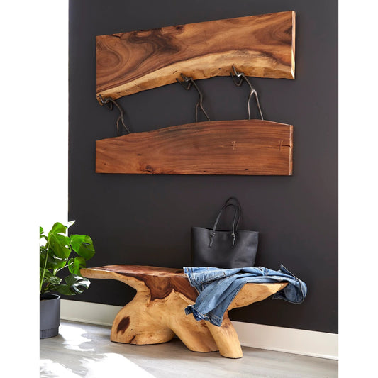 Atlas River Wall Panel by Phillips Collection in brown, black. Made from wood, chamcha in a eclectic & global style.