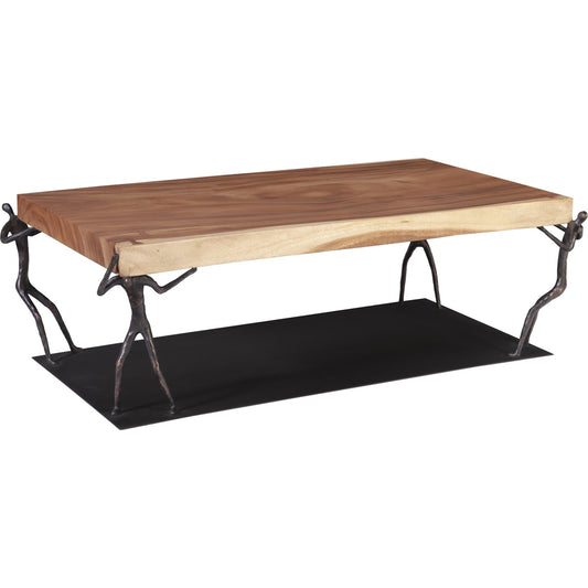 Atlas Coffee Table by Phillips Collection in gray stone. Made from wood, chamcha in a eclectic & global style.