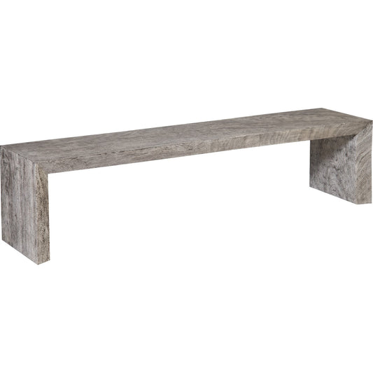 Waterfall Bench by Phillips Collection in gray stone. Made from unique in a eclectic & global style.
