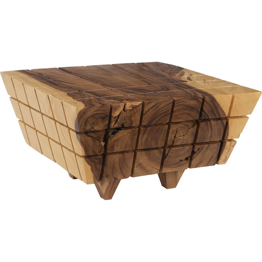 Cubed Coffee Table by Phillips Collection in brown. Made from wood, chamcha wood in a transitional style.