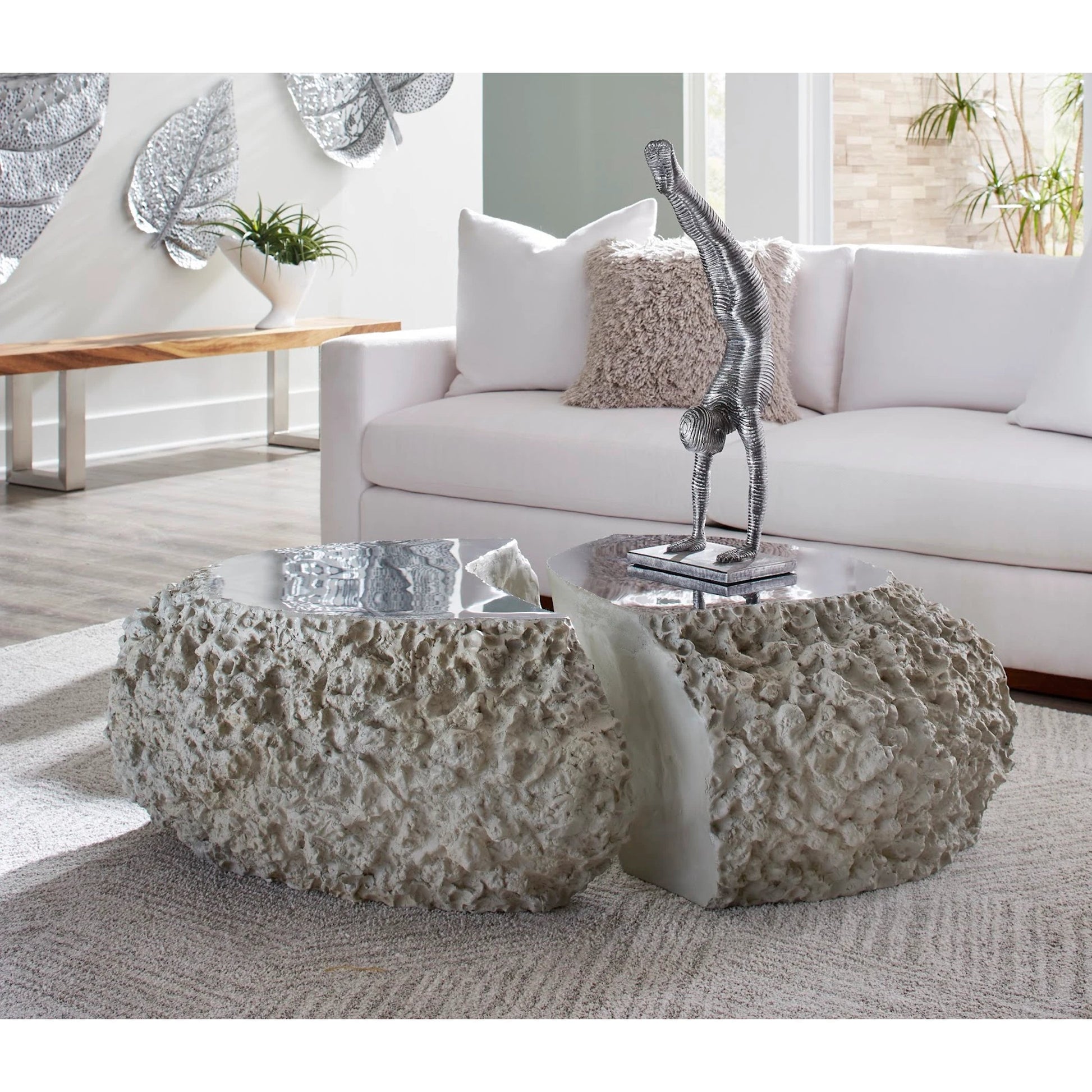 Birch Leaf Wall Art by Phillips Collection. Made from metal in a coastal style.