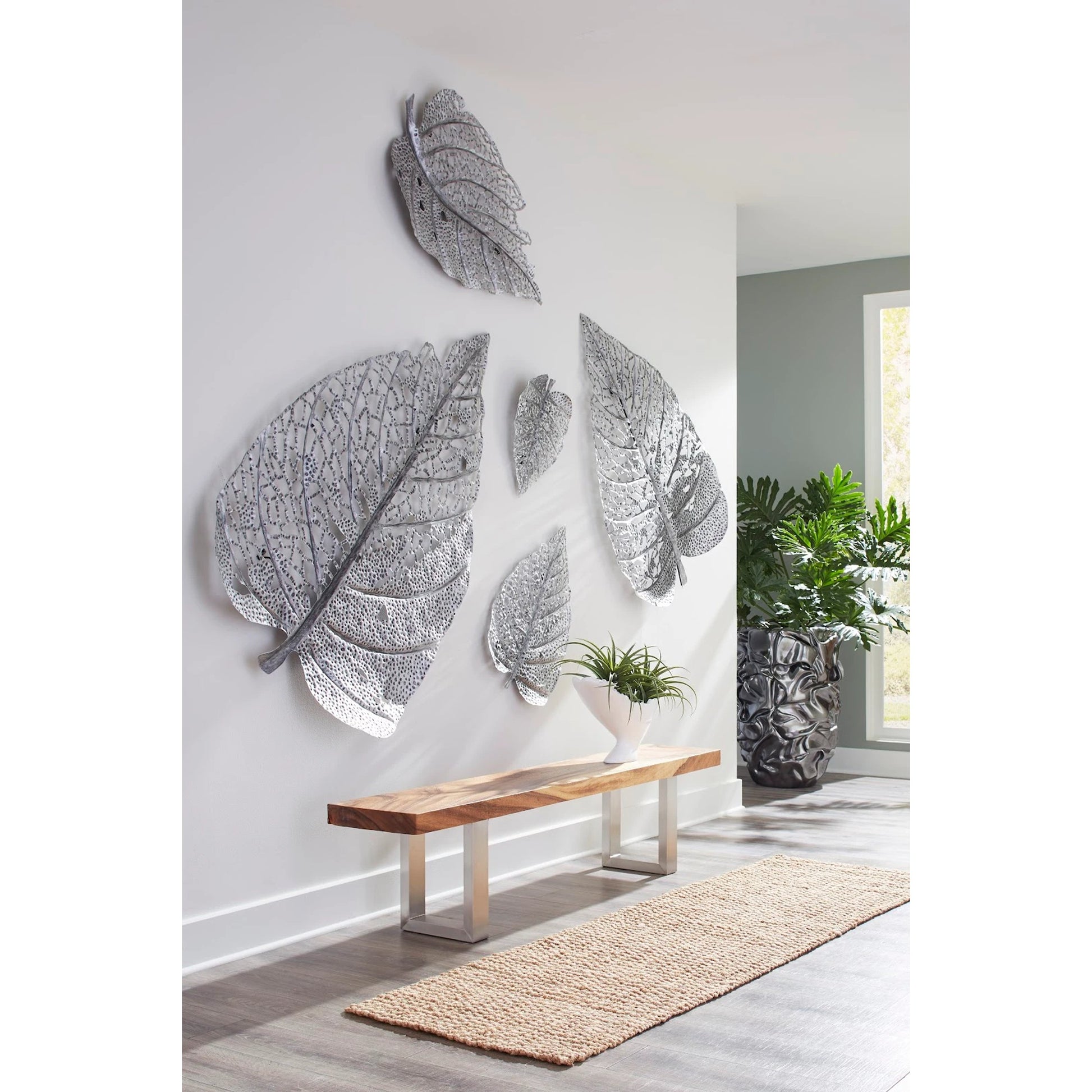 Birch Leaf Wall Art by Phillips Collection. Made from metal in a coastal style.