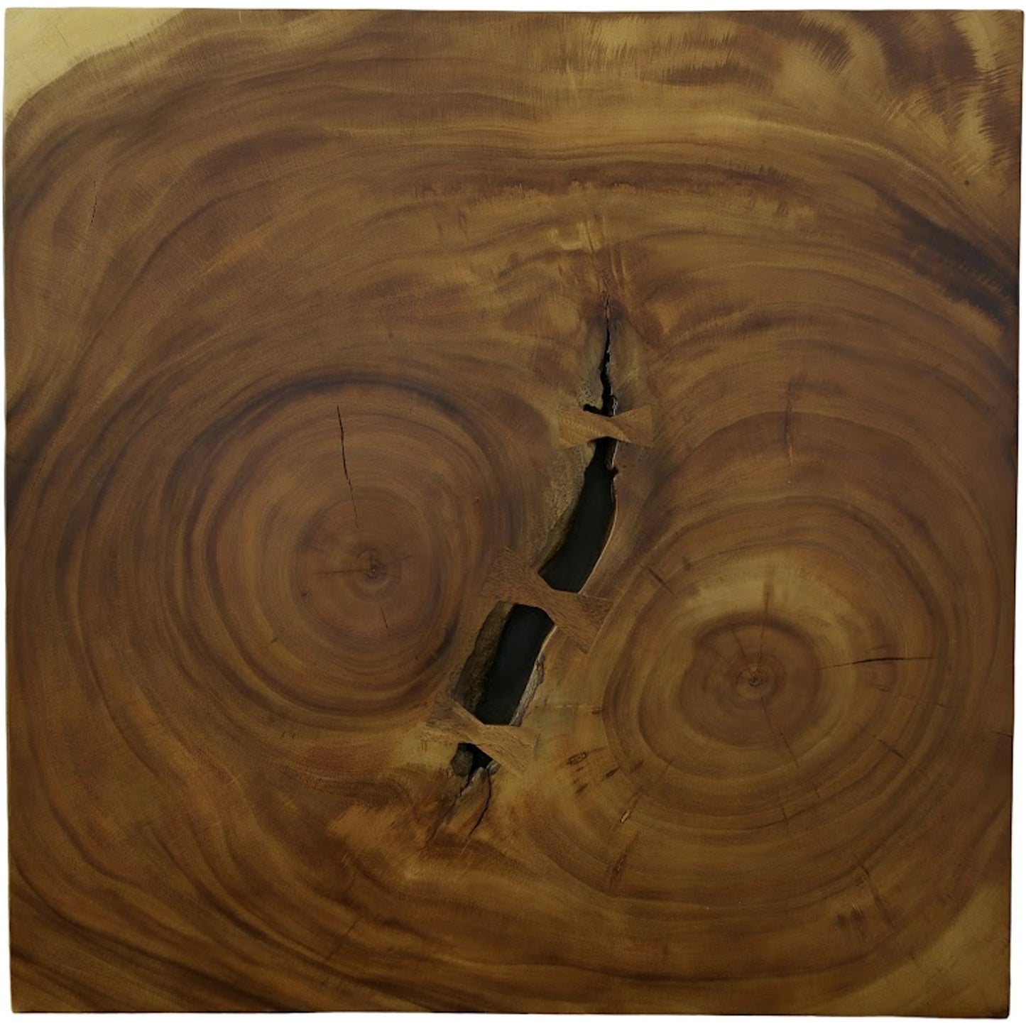 002 SI-2065469 | Closeup | Overflow Coffee Table by Phillips Collection in black, brown. Made from acacia wood, iron in a modern style.