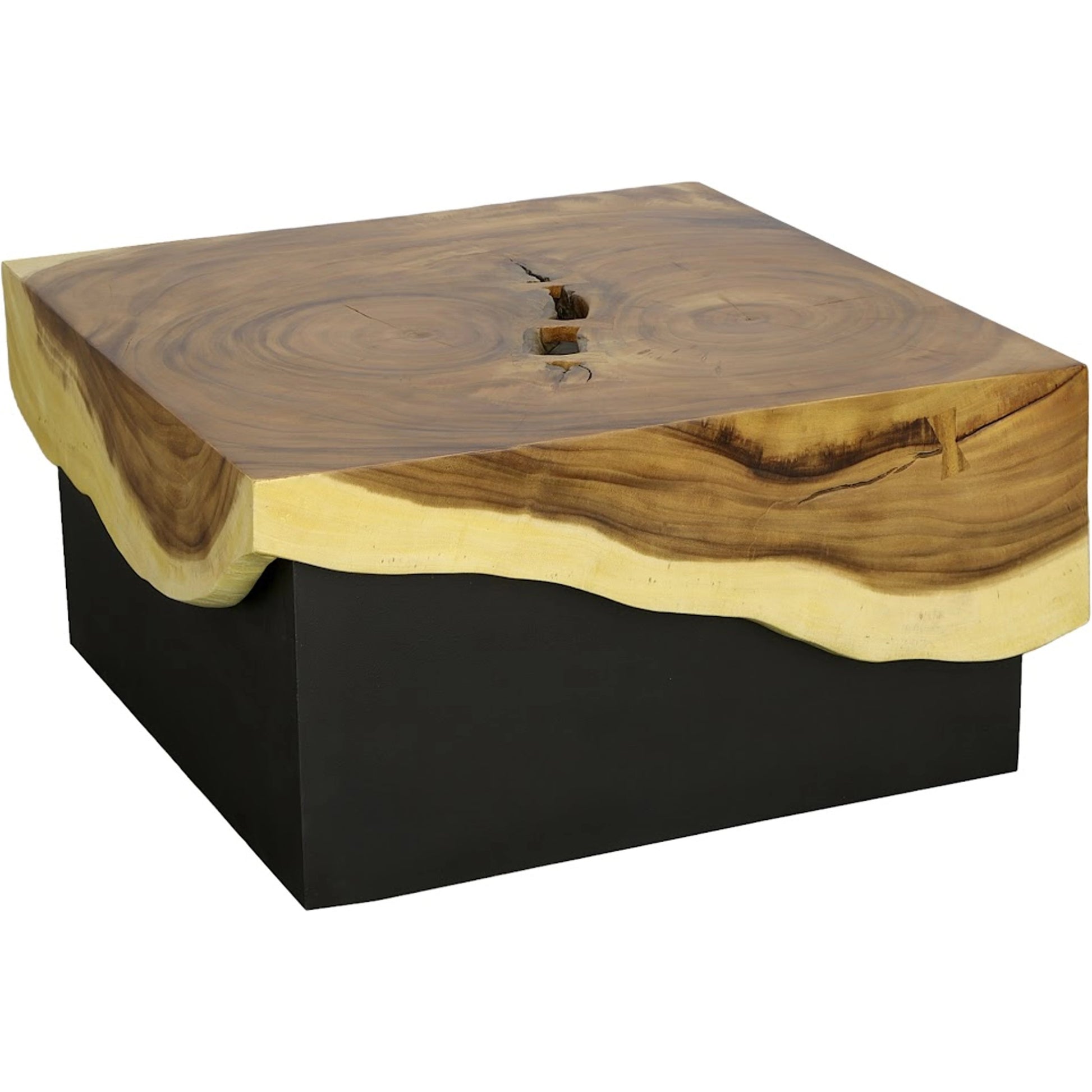 Overflow Coffee Table by Phillips Collection in black, brown. Made from acacia wood, iron in a modern style.