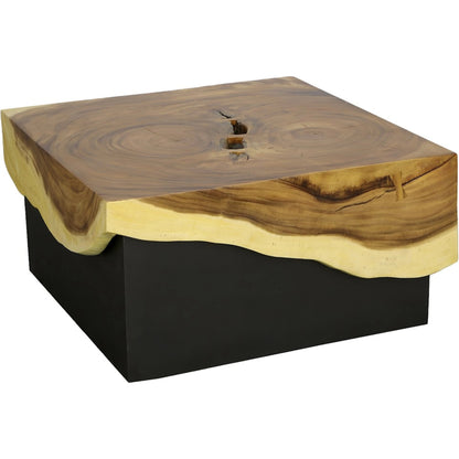 Overflow Coffee Table by Phillips Collection in black, brown. Made from acacia wood, iron in a modern style.