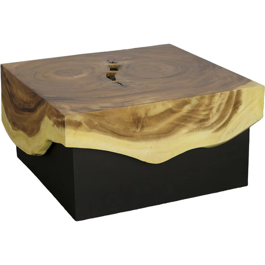 Overflow Coffee Table by Phillips Collection in black, brown. Made from acacia wood, iron in a modern style.