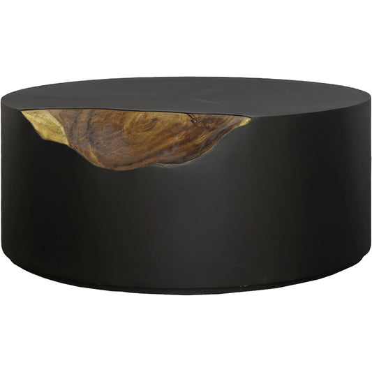 Cornered Coffee Table by Phillips Collection in black, brown. Made from iron, chamcha wood in a modern style.
