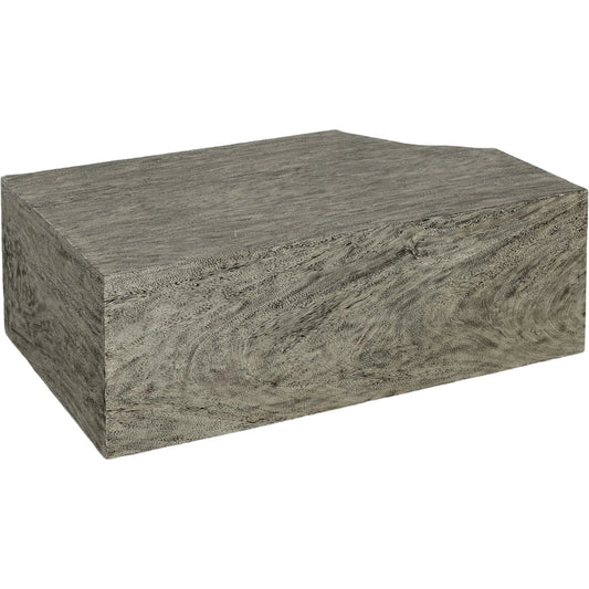 Chiseled Coffee Table by Phillips Collection in gray, silver and gray stone. Made from wood, chamcha wood, metal in a unique style.