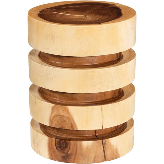 Ridge Stool by Phillips Collection in brown and natural. Made from wood, chamcha wood in a cottage & farmhouse style.