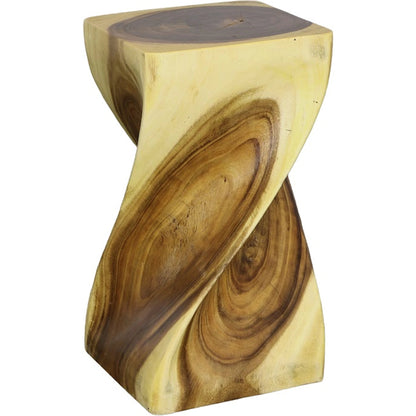 Natural Twist Pedestal by Phillips Collection in brown. Made from chamcha wood in a modern style.