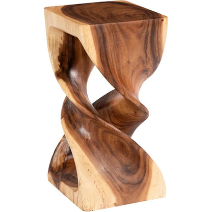 Double Twist Stool by Phillips Collection in brown and natural. Made from wood, chamcha wood in a modern style.