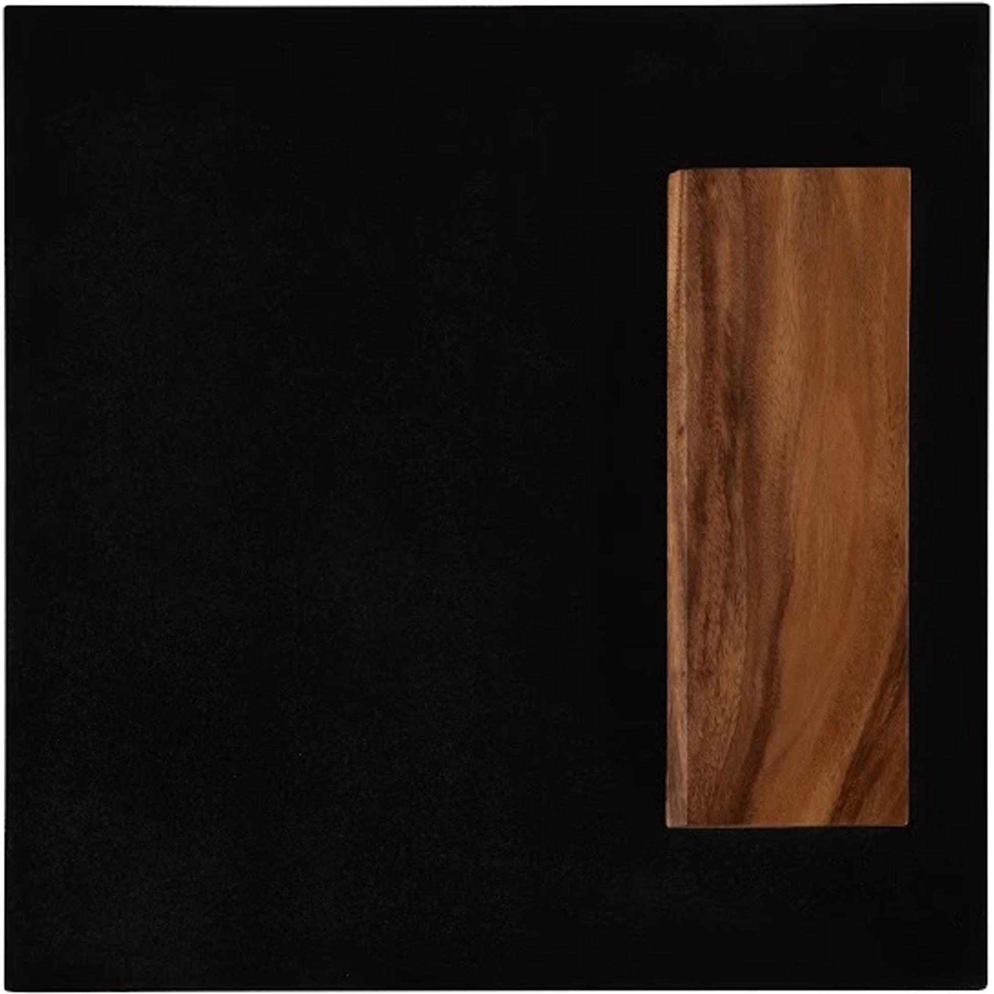 Slant Side Table by Phillips Collection in natural, black. Made from wood, chamcha wood, metal, iron in a modern style.