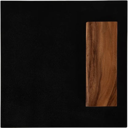 Slant Side Table by Phillips Collection in natural, black. Made from wood, chamcha wood, metal, iron in a modern style.