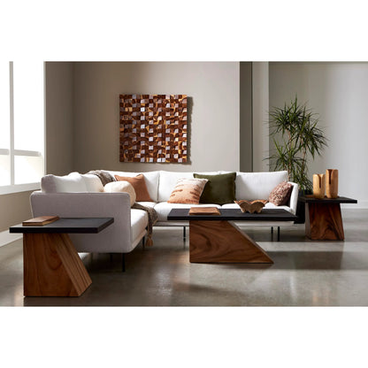 Slant Coffee Table by Phillips Collection in natural, black. Made from wood, chamcha wood, metal, iron in a modern style.
