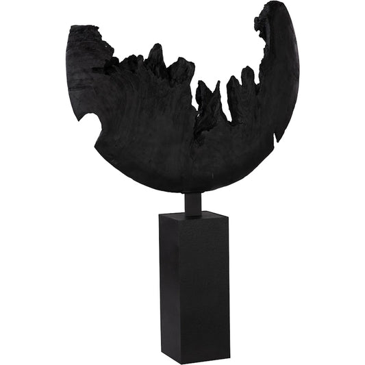 Broken Moon Statue by Phillips Collection in black. Made from resin metal, steel in a unique style.