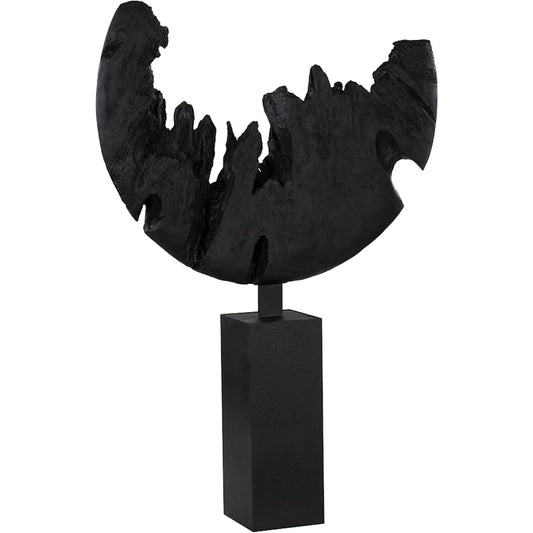 Broken Moon Statue by Phillips Collection in black. Made from resin metal, steel in a modern style.