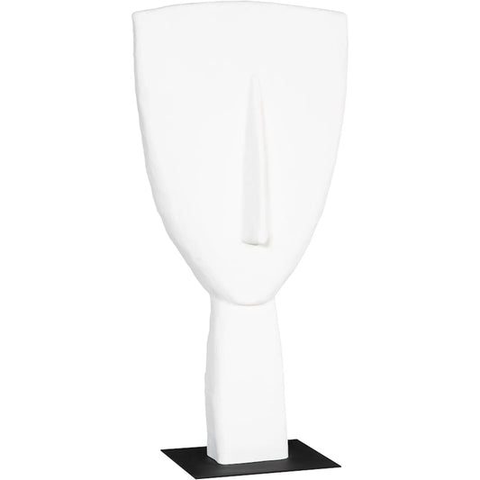 Cycladic Head Sculpture by Phillips Collection in white. Made from fiberglass in a unique style.
