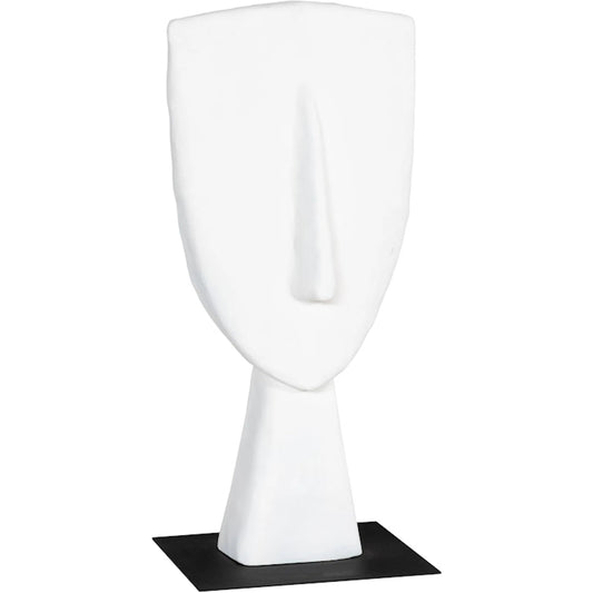 Cycladic Head Sculpture, Classic, White, Medium by Phillips Collection in white. Made from resin in a modern style.