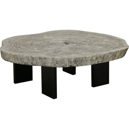 Floating Coffee Table with Black Legs by Phillips Collection. Made from chamcha wood, iron in a modern style.