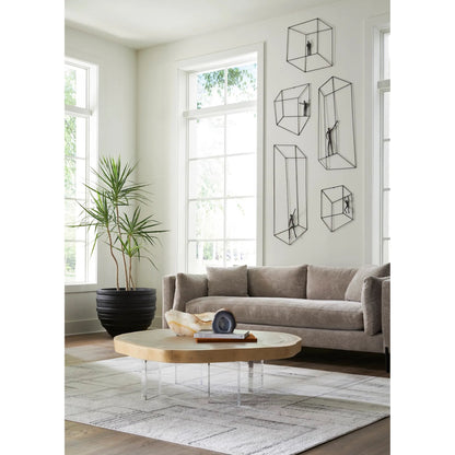 Floating Coffee Table with Acrylic Legs by Phillips Collection. Made from wood, chamcha wood acrylic in a modern style.