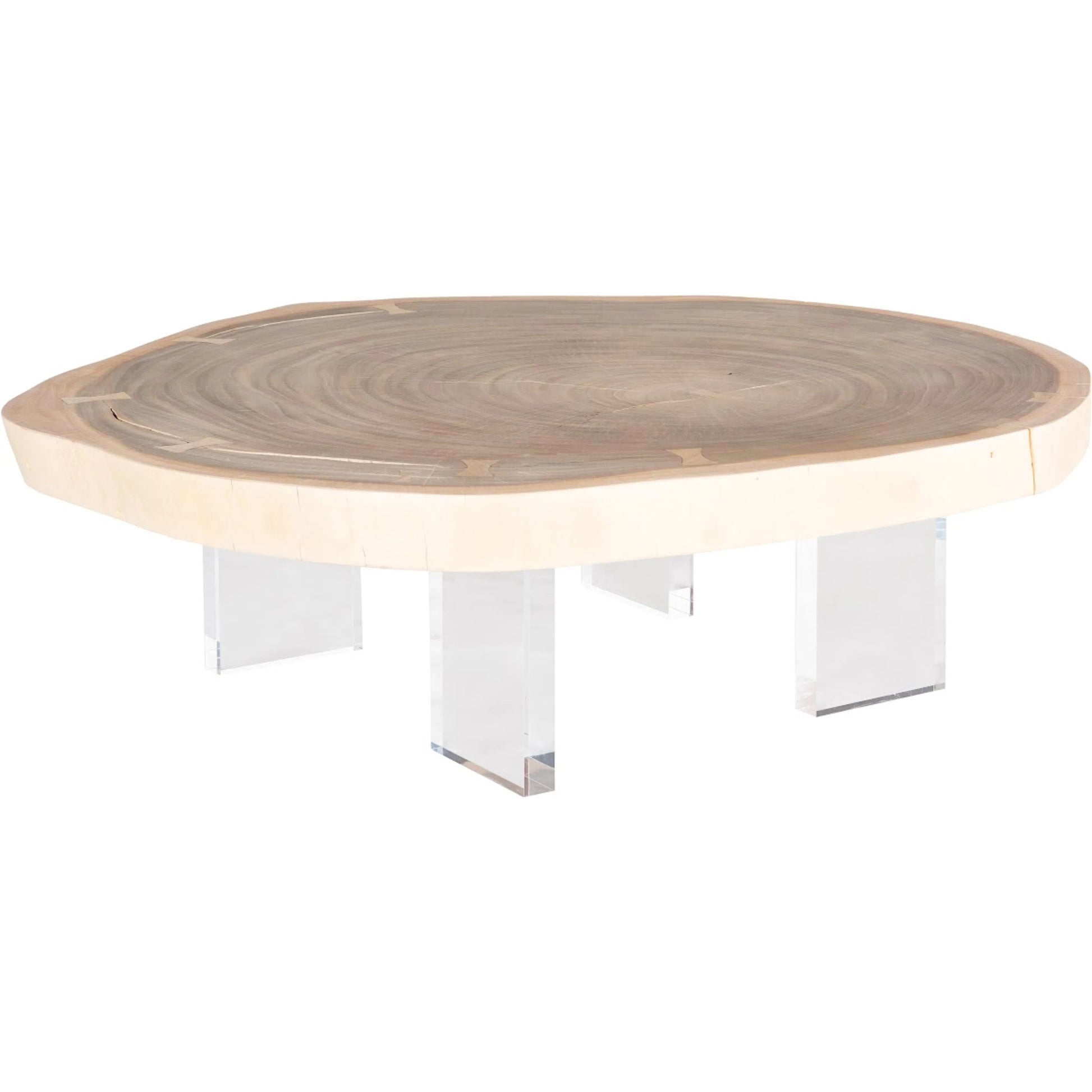 Floating Coffee Table with Acrylic Legs by Phillips Collection. Made from wood, chamcha wood acrylic in a modern style.