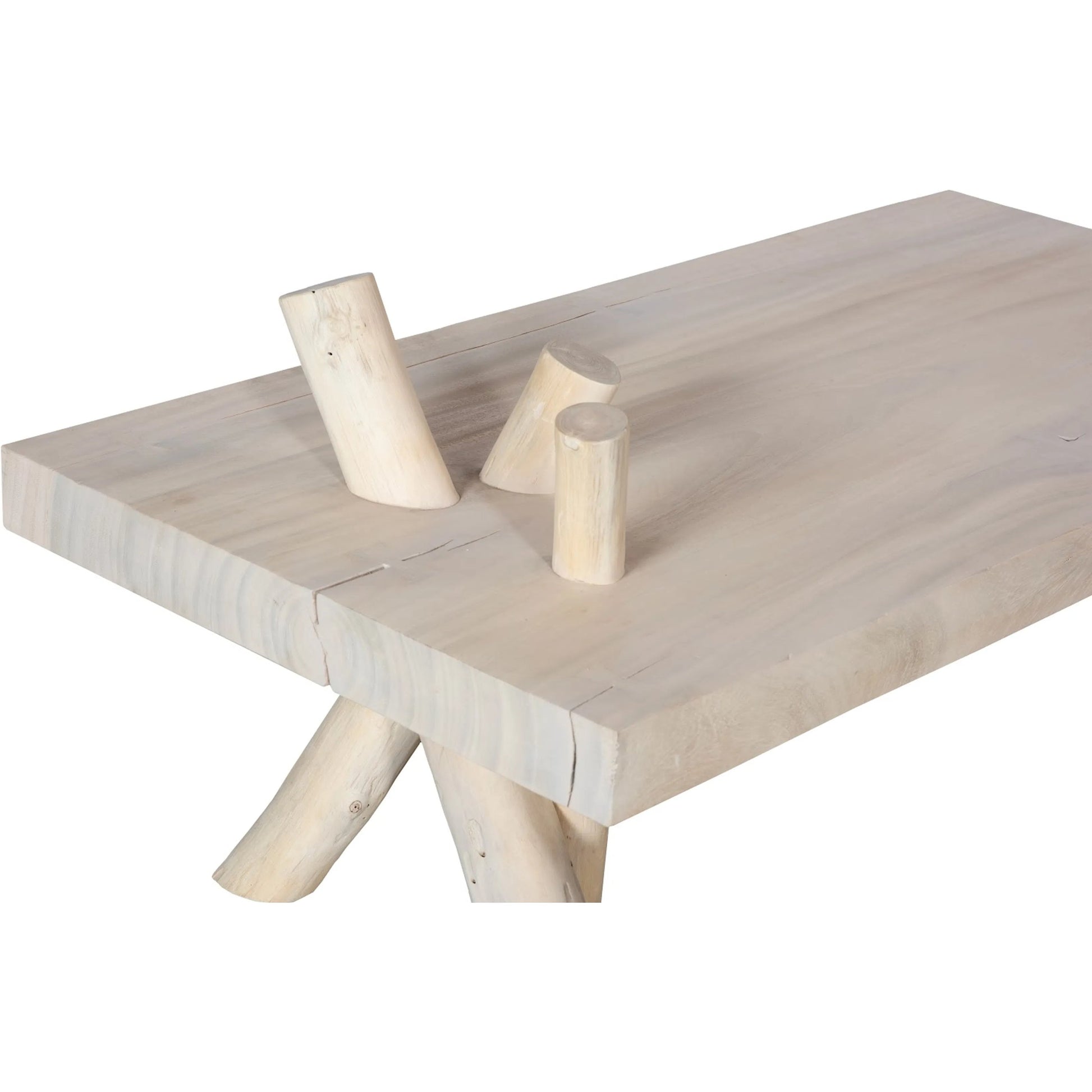 Branch Waterfall Coffee Table by Phillips Collection in off white and bleached. Made from wood, chamcha wood in a modern style.