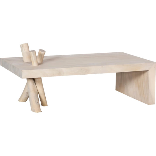 Branch Waterfall Coffee Table by Phillips Collection in off white and bleached. Made from wood, chamcha wood in a modern style.