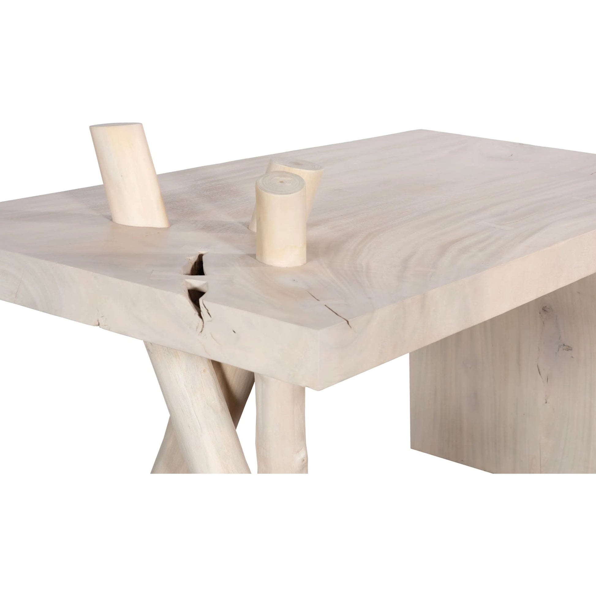 Branch Waterfall Desk by Phillips Collection in off white and bleached. Made from wood, chamcha wood in a transitional style.