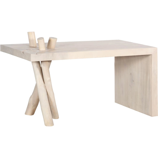 Branch Waterfall Desk by Phillips Collection in off white and bleached. Made from wood, chamcha wood in a unique style.