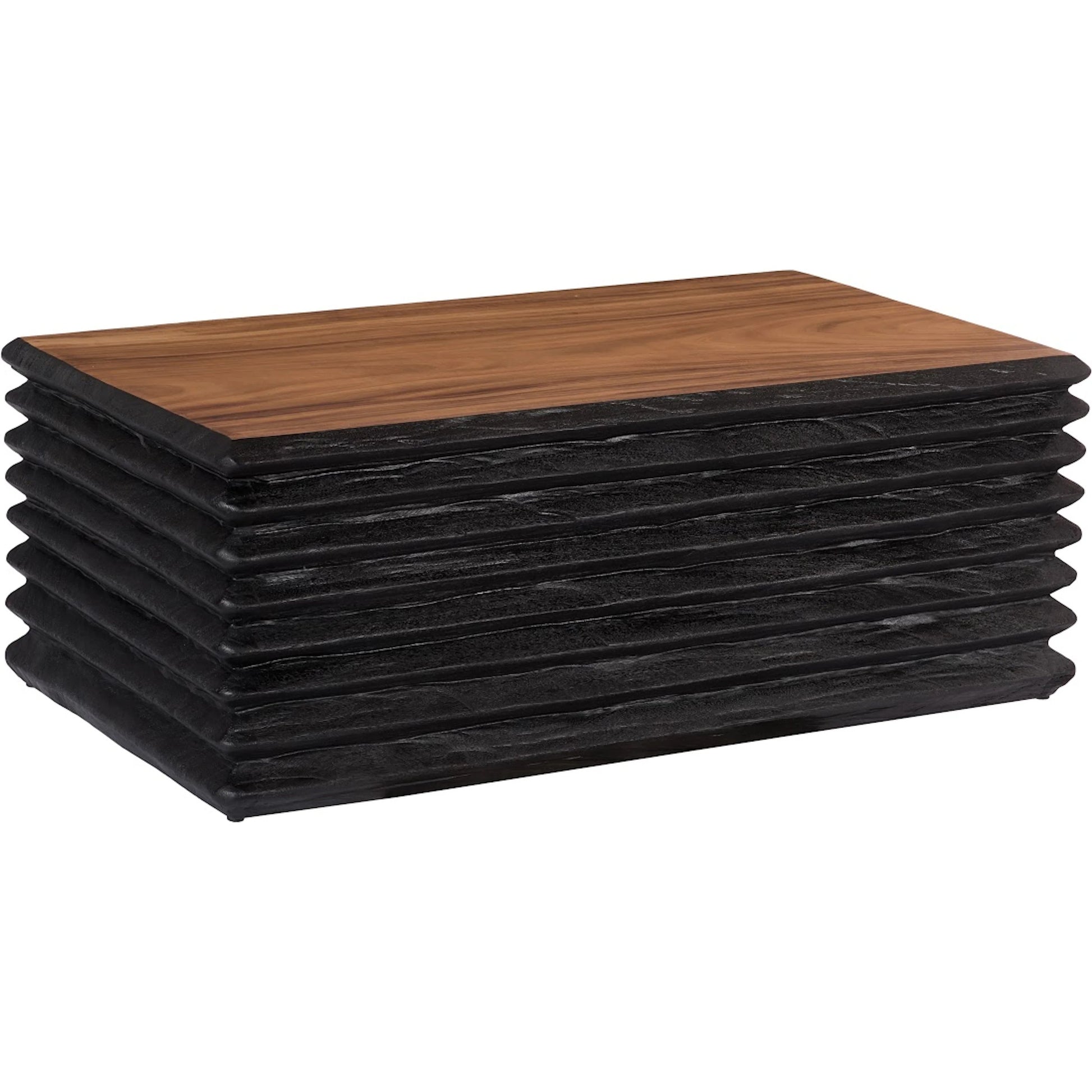 Layered Coffee Table by Phillips Collection in black, brown and natural. Made from wood, chamcha wood in a eclectic & global style.