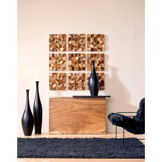 Plateau Console Table by Phillips Collection in black, brown and natural. Made from wood, chamcha wood, metal, iron in a unique style.