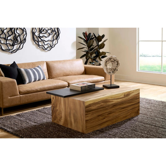 Plateau Coffee Table by Phillips Collection in black, brown and natural. Made from wood, chamcha wood, metal, iron in a modern style.