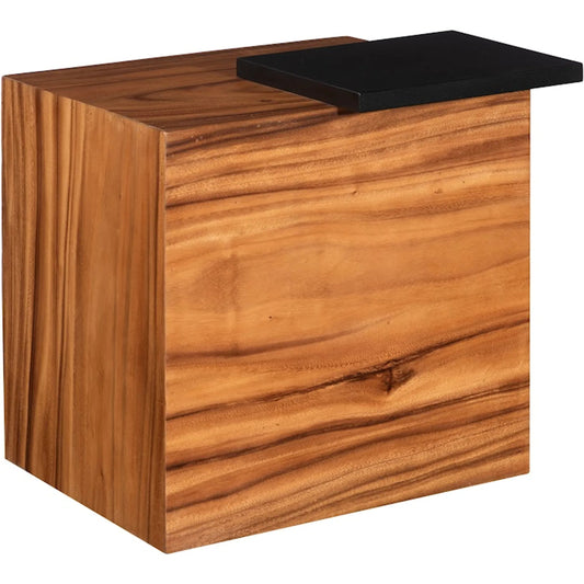 Plateau Side Table by Phillips Collection in brown, black and natural. Made from wood, chamcha wood, metal, iron in a unique style.
