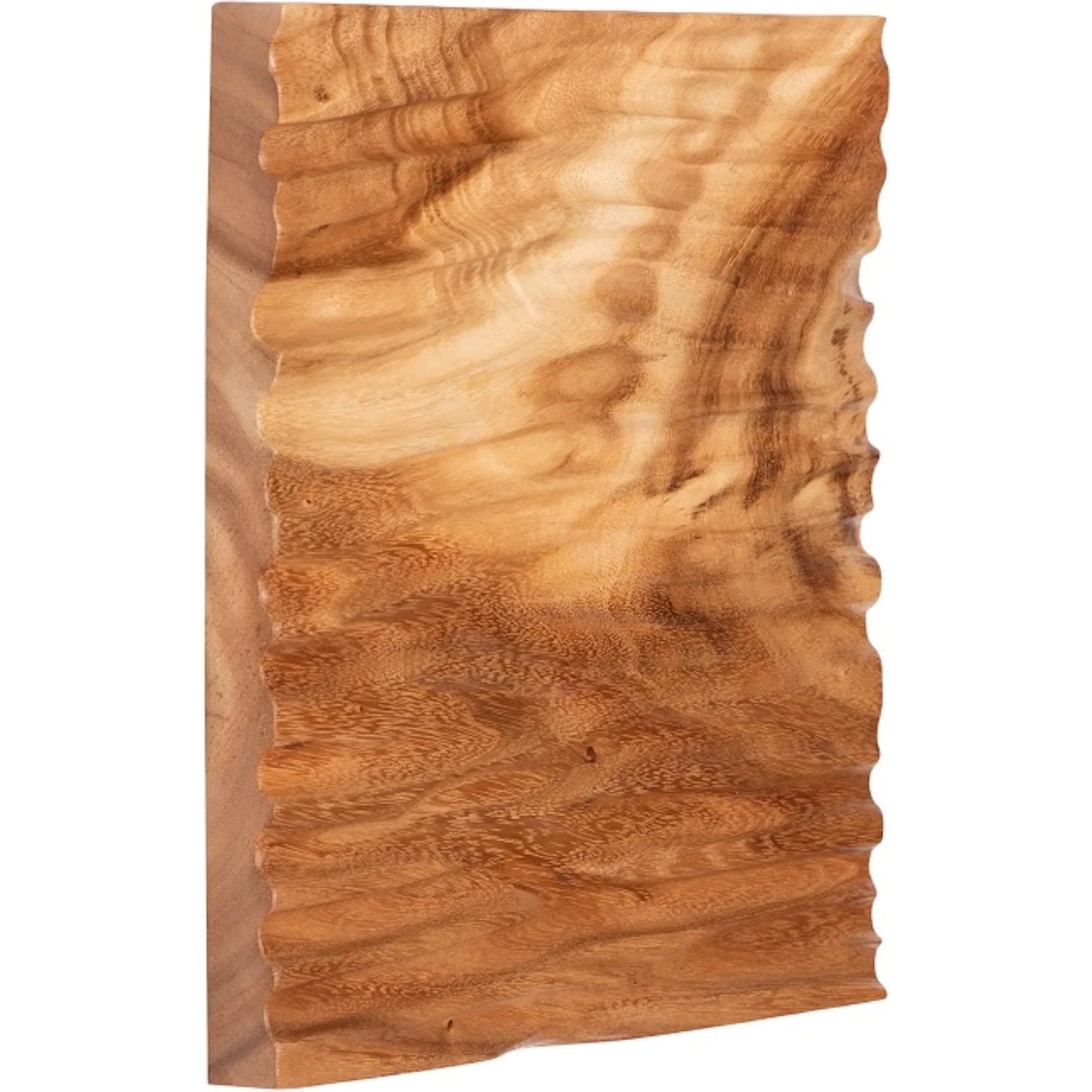 Carved Wall Tile, River by Phillips Collection in brown and natural. Made from wood, chamcha wood in a cottage & farmhouse style.