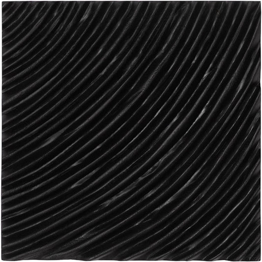 Carved Wall Tile, Curve by Phillips Collection in black. Made from wood, chamcha wood in a transitional style.