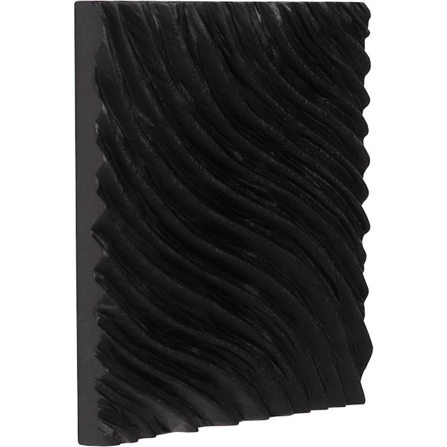 012 SI-2299657 | Additional Silo | Carved Wall Tile, Wave by Phillips Collection in black. Made from wood, chamcha wood in a transitional style.