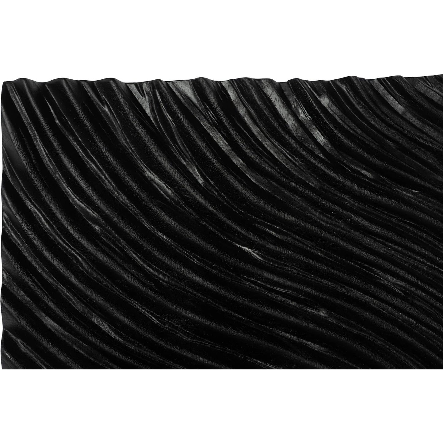 013 SI-2299657 | Closeup | Carved Wall Tile, Wave by Phillips Collection in black. Made from wood, chamcha wood in a transitional style.