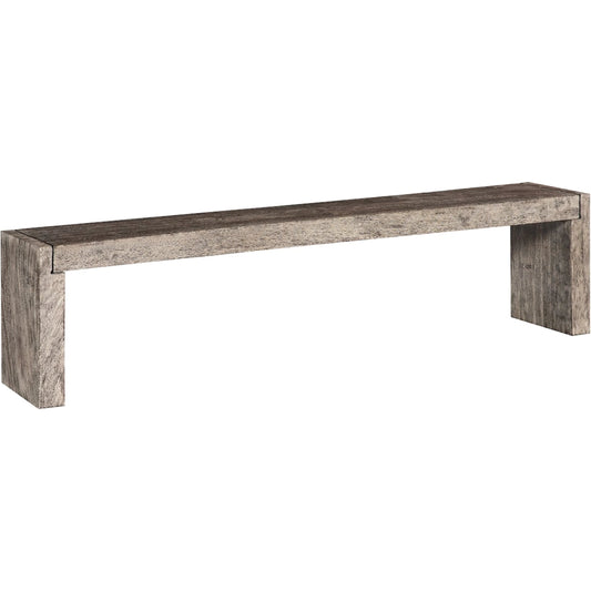 Straightaway Bench by Phillips Collection in gray and gray stone. Made from wood, chamcha wood in a cottage & farmhouse style.