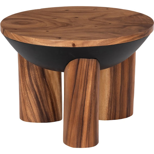 Moon Side Table by Phillips Collection in brown and natural. Made from wood, chamcha wood in a unique style.
